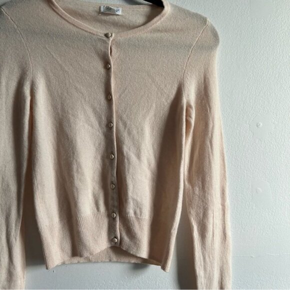 Club Monaco Sz S Italian Cashmere Blush Pink Feminine Coquette Cardigan Sweater - Picture 6 of 11